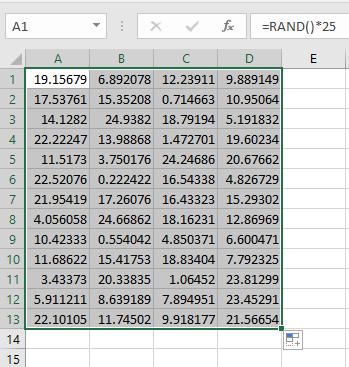 Note: In excel the upper limit is never included in the sequence of random numbers. If you want to generate numbers between 0 and 4 including 4, you need to specify the upper limit as 5.