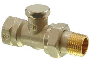 . for -pipe heating systems Valve bodies made of brass, mat