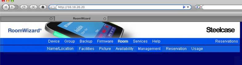 ROOM SETTINGS Settings available under Setup > Room relate to the room associated with the RoomWizard or to the room reservation options for the RoomWizard.