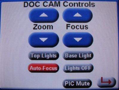 On the Crestron Touch Screen, touch where it says DOC CAM. 6.