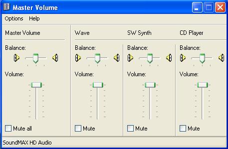VOLUME TIP: If no sound comes out of the speakers, make sure the volume is not muted on the computer: Double Click the speaker icon.