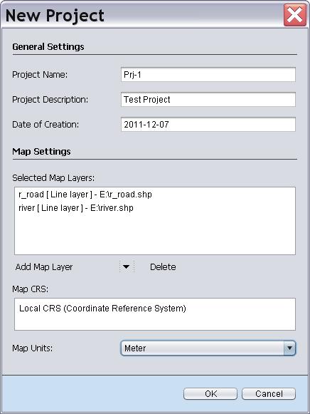 Project s Management D2M2-GIS application uses projects to put together descriptive information (name, description, date of creation), data concerning map layers including list of selected layers,
