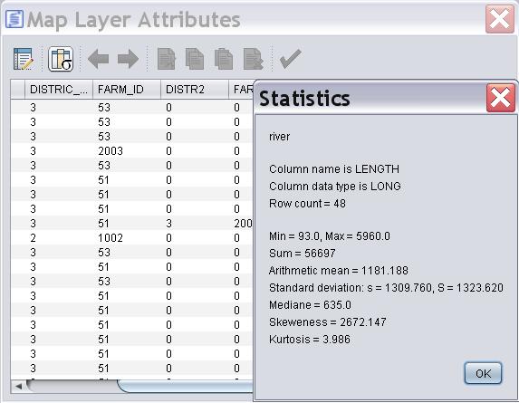 Attribute Data Viewer Attribute data viewer is intended for the active map layer attributes viewing and editing. Attributes data for the selected features are displayed in a table view.