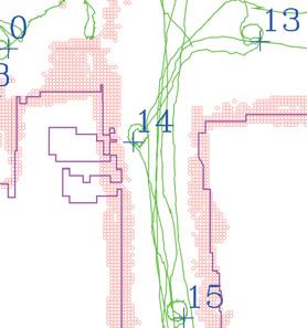 Figure 5 shows the sequence of NBVs, traveled path, recorded grid map and ground plan of the ceiling, again after 30 exploration steps.