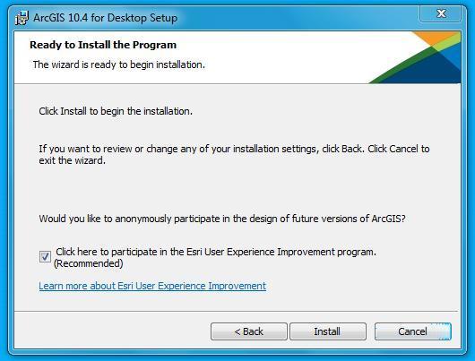 Figure 6 11. The installation will begin. This may take several minutes. A last window appears once ArcGIS 10.5 for Desktop has been successfully installed (Figure 7).