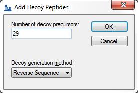 Click OK A set of decoy peptides should appear below the real peptides in the Targets view of the main Skyline window: 3.