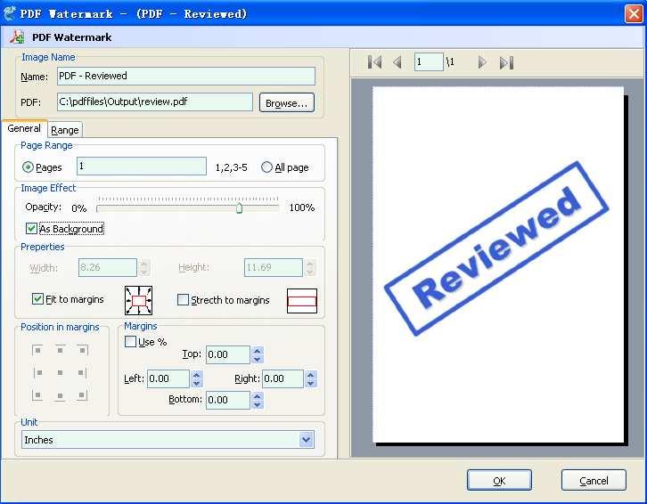 includes inches, millimeters or points) and the image will be automatically adjusted as seen in the Preview section.