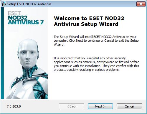 Installation ESET NOD32 Antivirus contains components that may conflict with other antivirus products or security software installed on your computer.