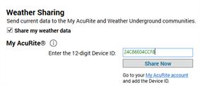 How to set up Weather Sharing 1. Open the PC Connect software. 2. From the Weather Sharing section, select the check box Share my weather data. 3.