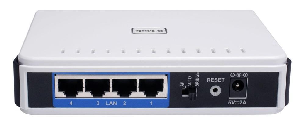 (4) Back: Mode selection switch Ethernet Ports (4) Reset