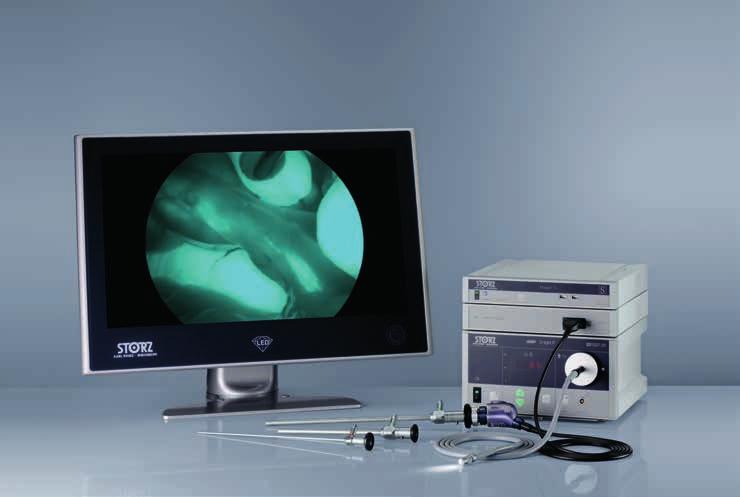 Special systems Optical systems for fluorescence endoscopy: Special telescopes with the corresponding camera systems make visible what cannot be seen under conventional light.