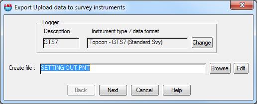 Exporting Stations from LSS to Topcon - MAGNET From the main menu, select Export/Upload data to survey instruments as above.