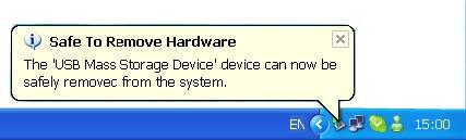 Click the Safely Remove Hardware icon in the system tray on your desktop. 5.3.