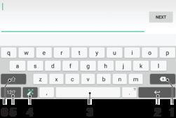 Typing text On-screen keyboard You can enter text with the on-screen QWERTY keyboard by tapping each letter individually, or you can use the Gesture input feature and slide your finger from letter to