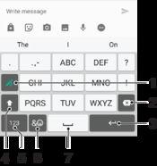 To change the Gesture input settings 1 When the on-screen keyboard is displayed, tap. 2 Tap, then tap Keyboard settings.