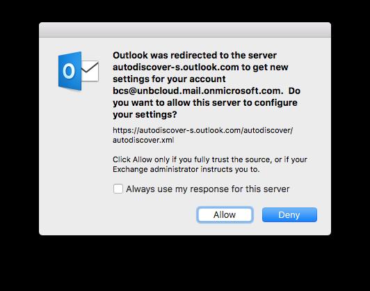 Outlook Client - Mac Check the