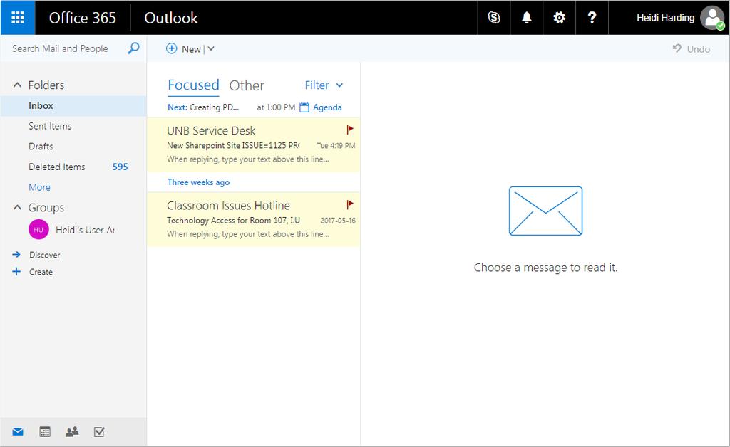 Outlook Web App (OWA) Locate your folders