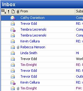 Not only can you arrange your various Outlook folders by the fields in the list above, you can also arrange by any of the columns in your Outlook folders by simply clicking on the column heading.