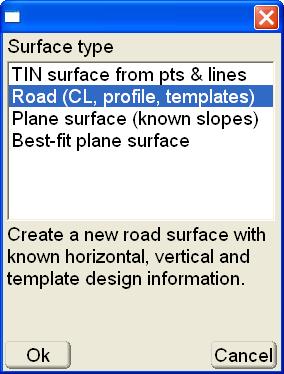 Data Menu Edit tap to edit the selected file, i.e., TIN, Road, Plane, or Bestfit plane surface. Figure 3-42. New Surface Filename Dialog Box Delete removes an existing file from the internal memory.