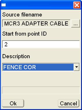 Source filename press the browse ( ) button to import the points from the AutoCAD (.dxf) file.