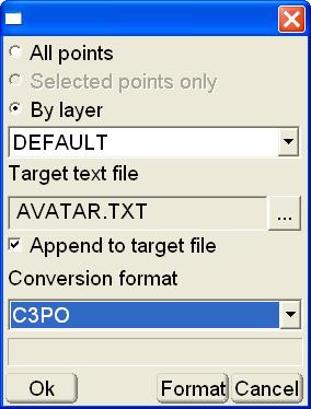 Data Menu Conversion format select the conversion format from the dropdown list. These formats have been created using the Format Figure 3-113.