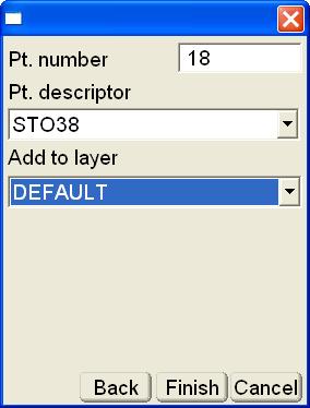 Calculation Wizard Figure 3-134. Point Properties Convert Alignment to Points On the Calculation type dialog box, select Convert alignment to points, then press Next (Figure 3-135). Figure 3-135.
