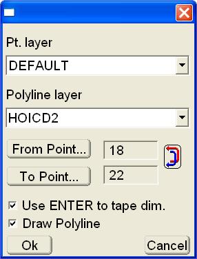 Measure Pts Figure 4-17. Start Tap Dimension Dialog Box Tape Dimension To enter parameters for the tape dimension, tap Survey Measure pts Tape dimension (Figure 4-18). Figure 4-18.