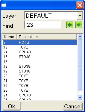 Stake-out On the point list dialog box, select the layer and the point for stakeout, then press Ok (Figure 4-42). Figure 4-42.