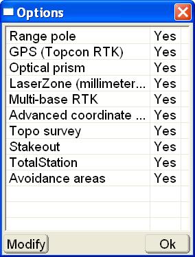 About Pocket-3D Options The Options dialog box displays a list of all available machine and application options for Pocket-3D (Figure 5-18).