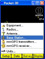 NOTE If the Base station menu item is unavailable, disconnect from the GPS receiver (Survey Disconnect from GPS). Figure 2-12.