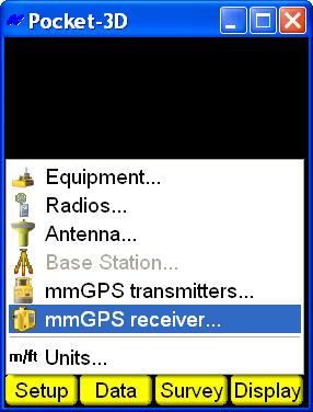 select the port used for communication between receiver and sensor (typically port D).