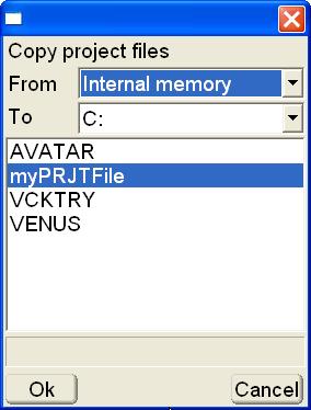 Data Menu screen lists all file available for copying. Select a file to copy, then press Ok. At the verification screen, press Ok again. Figure 3-6.