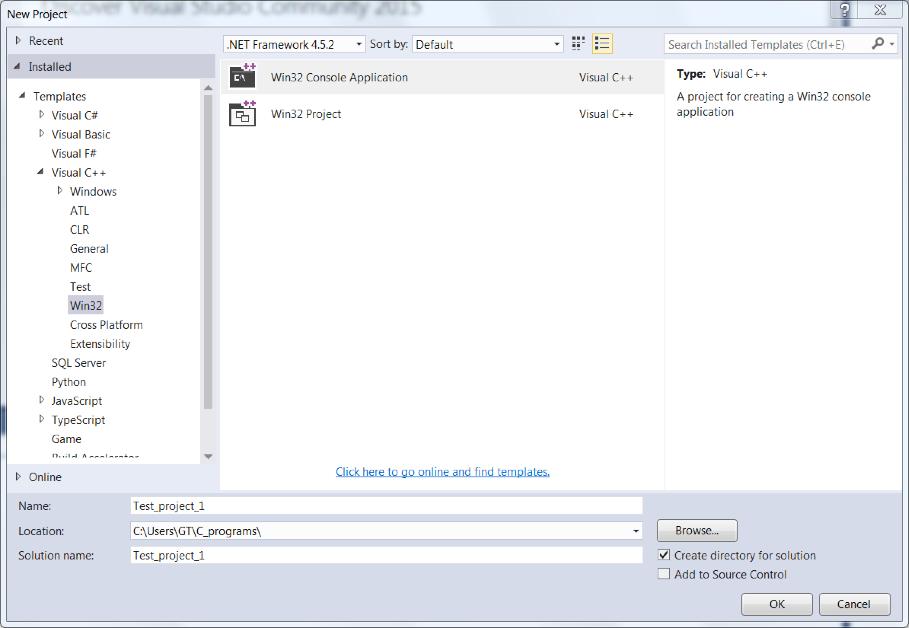 3. Click on "New Project..." in the upper left portion of the window. (Or choose that item from the "File" menu.