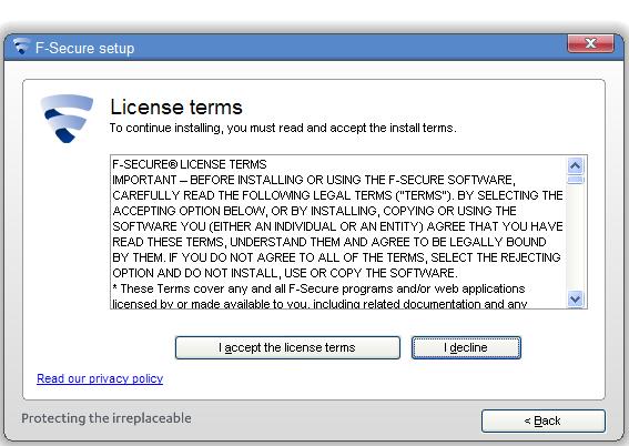 3. Read the license terms. If you accept them, click the I accept the license terms button. 4.