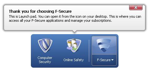 If it is not visible on the screen, you can open it from the F-Secure icon on your desktop. This is where you can access all your F-Secure applications and manage your subscriptions.