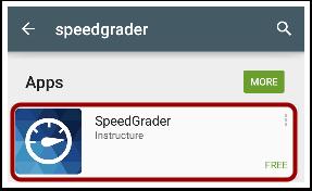 Search for App In the search field, type SpeedGrader.