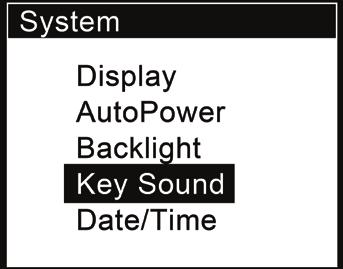 4 Key Sound The Key Sound can be turned on or off as shown in Fig. 5-4. Fig. 5 5.
