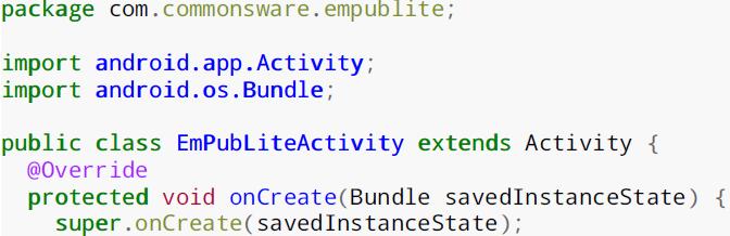 Example Activity Java file (E.g. MainActivity.