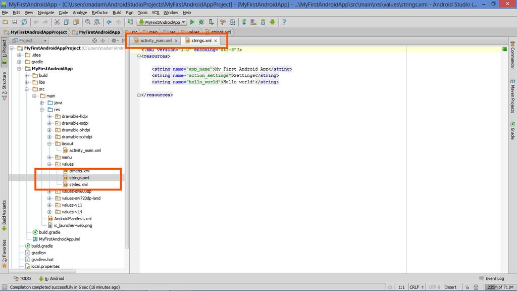 Where is strings.xml in Android Studio?