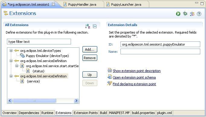 eclipse.tml.servicedefinition with the same emulator ID: 28.
