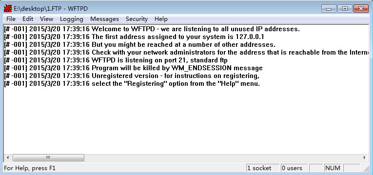 Double click the WFTPD.EXE. The dialogue box of how to register is shown as below: 3.