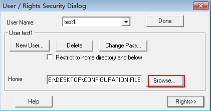 Click Browse to locate the FTP root directory from