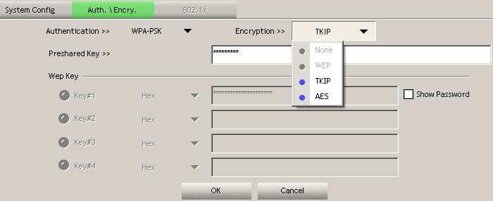 WPA-PSK & WPS2-PSK Authentication & TKIP, AES Encryption WPA PSK (Pre-shared Key) is used in a Pre Shared Key mode that does not require an authentication server.