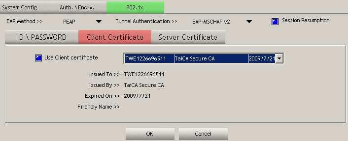 1x CA Server Depending on the EAP in use, only the server or both the server and client may be authenticated and require a certificate.