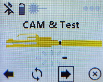 Cam Connector When the screen displays the CAM & Test command, A) Maintain gentle forward pressure on