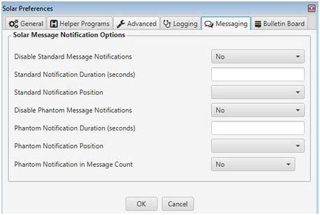 Edit Message Preferences Rel. 9.0.3 Edit Message Preferences The Messaging tab on the User Preferences window gives you control of how you want your user messages and phantom messages handled.