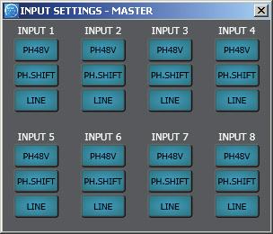 ENGLISH INPUT CHANNEL SETTINGS Each audio input has a level bar 1, from 60 to 0 db. 0 db is the peak level before distortion.