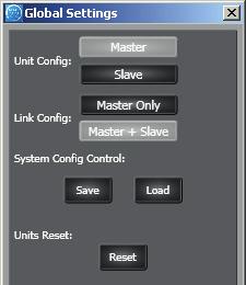 Note: all controls of the 6 audio outputs of the SLAVE unit (optional second MZ 8060, if present) can be enabled by clicking UNIT