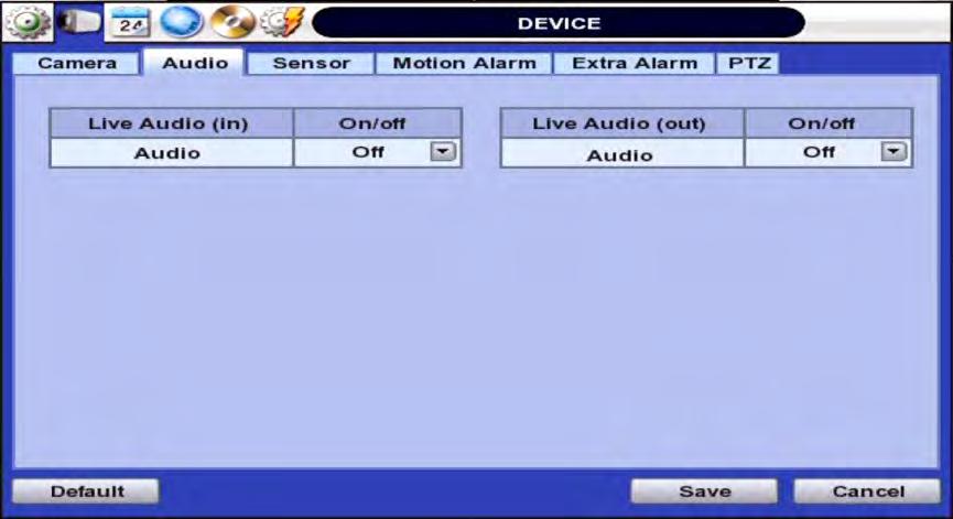 User s Manual 38 4.2.2 Audio Select the audio input and output for live display and match the audio input to a designated channel. (Please refer to Section 4.3.1 Camera Record for audio recording information).