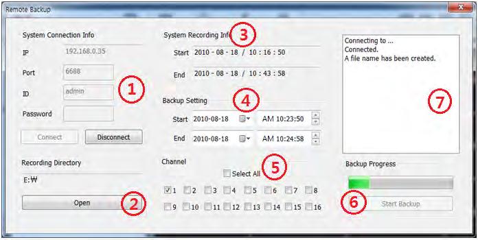 User s Manual 72 6.5.2 Remote Backup To start the software s remote backup for a single site: Right-click on the site from the site s list and select Remote Backup. 1.